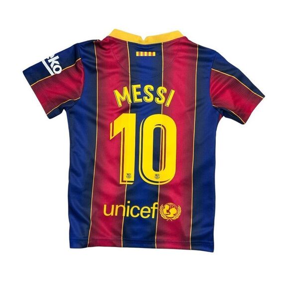 FCB Boy's Size 18 MESSI #10 Barcelona Rakuten Unicef Soccer Jersey - Picture 6 of 11
